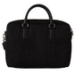 Sleek Black Leather Messenger Bag for Men