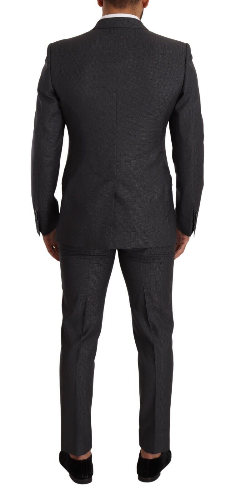 Martini Gray Wool Silk Men's Slim Suit
