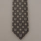 Elegant Silk Bow Tie in Black White Fantasy Print