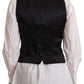 Elegant Black Wool Blend Waistcoat