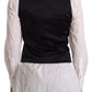 Elegant Silk Blend Black Vest Top