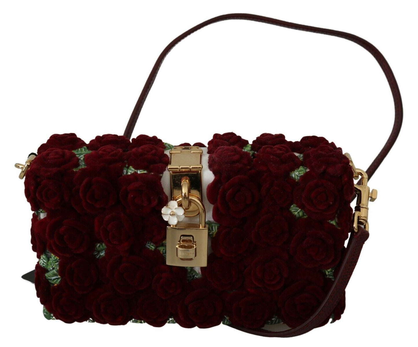 Red Roses Gold Padlock Resin Evening Clutch Borse Bag BOX