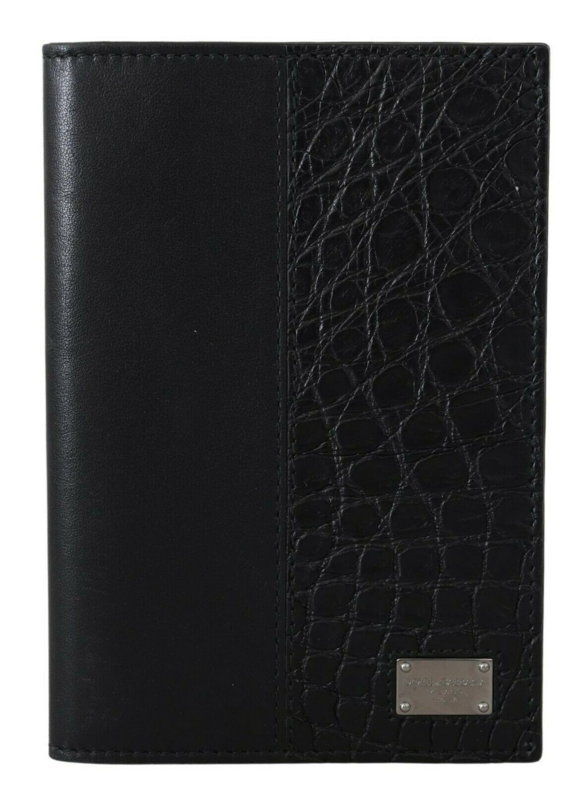Black Bifold Passport Holder Men Exotic Leather Wallet