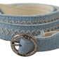 Blue Skinny Leather Fashion Waist Belt