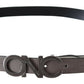 White Black Leather Letter Logo Buckle Belt