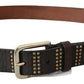 Black Leather Logo Design Cintura Buckle Fashion Waist Belt