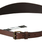 Brown Genuine Leather Rustic Metal Buckle Belt