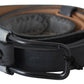 Black Leather Fringes Logo Buckle Belt