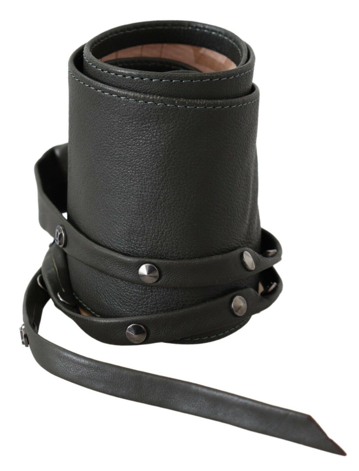 Brown Wide Leather Fashion Waist Studded Belt