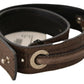 Brown Leather Silver Fastening Belt