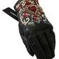 Elegant Embroidered Leather Gloves