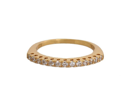 Gold Authentic Womens Clear CZ Gold 925 Silver Ring