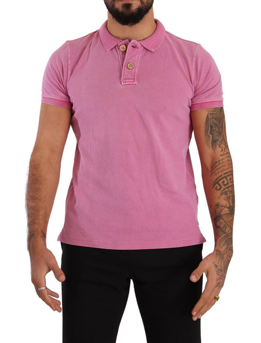 Chic Pink Collared Polo T-Shirt