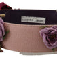 Beige Floral Leather Shoulder Strap Accessory