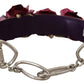 Beige Floral Leather Shoulder Strap Accessory