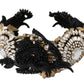 Black Silk Gold Crystal Studded Diadem