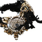 Black Silk Gold Crystal Studded Diadem