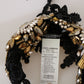 Black Silk Gold Crystal Studded Diadem