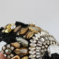 Black Silk Gold Crystal Studded Diadem