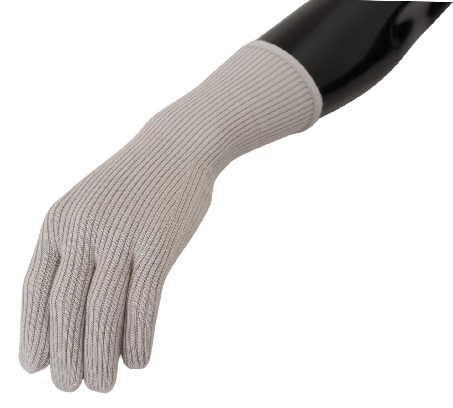Elegant Light Gray Cashmere Gloves