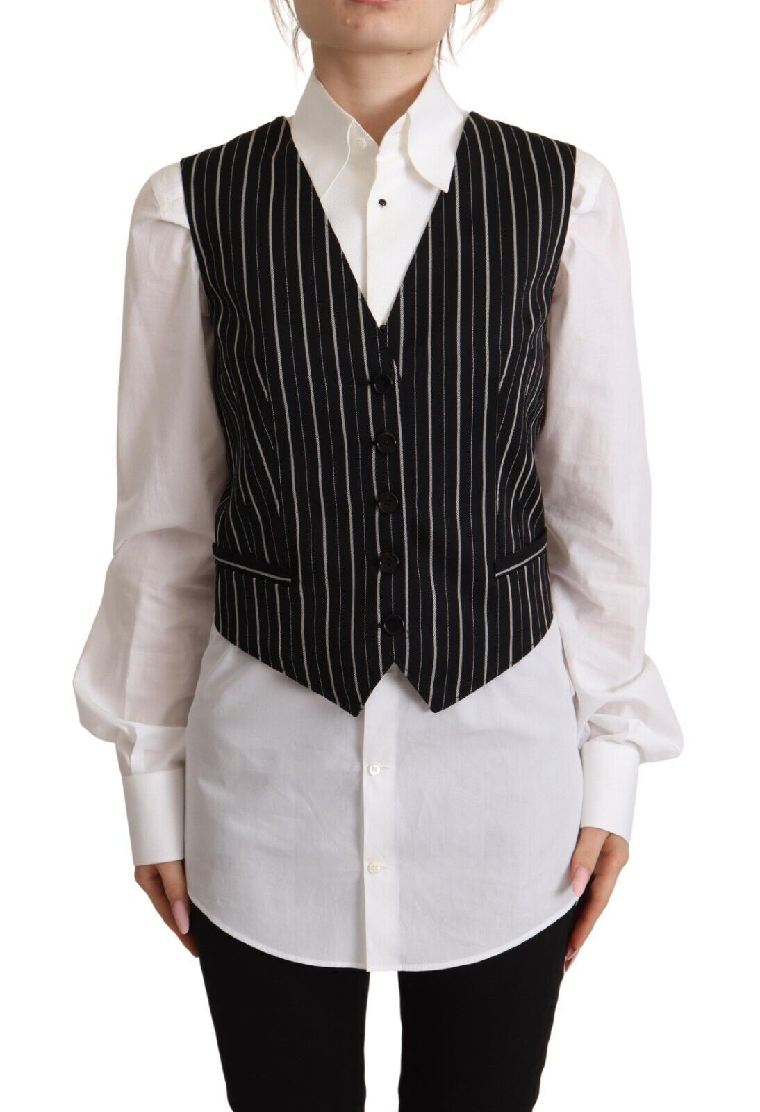 Elegant V-Neck Sleeveless Wool-Blend Vest