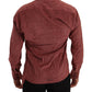 Elegant Red Cotton Button-Down Shirt