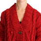 Ravishing Red Virgin Wool Cardigan