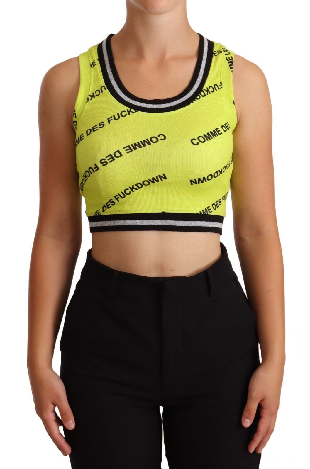 Chic Sleeveless Cropped Top in Vibrant Yellow