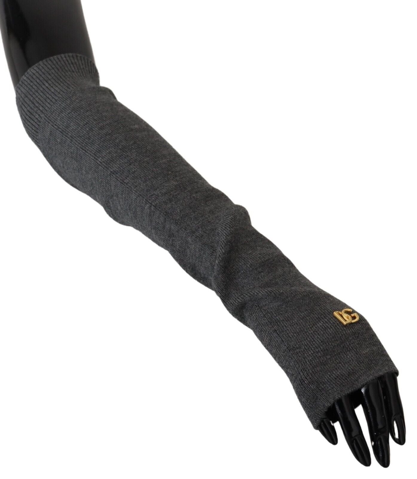 Elegant Gray Elbow Length Fingerless Gloves