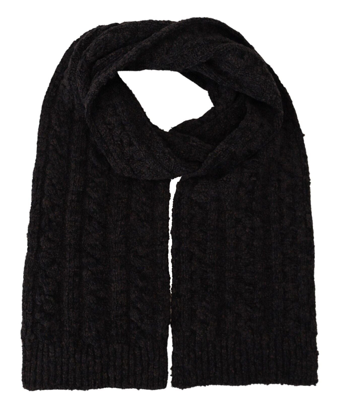 Elegant Black Wool Blend Scarf for Men