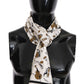Silken Fringe Scarf with Instrument Print
