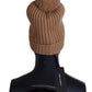 Chic Brown Cashmere Beanie Hat