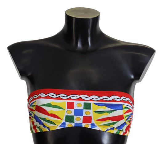 Multicolor Sicilian Carretto Print Bikini Top