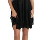 Elegant Black Silk Floral Lace Chemise Dress