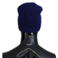 Elegant Blue Virgin Wool Beanie Hat for Men