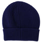 Elegant Blue Virgin Wool Beanie Hat for Men
