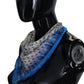 Elegant Blue Silk Men's Bandana Head Wrap