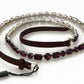 Brown Leather Purple Crystal Chain Belt