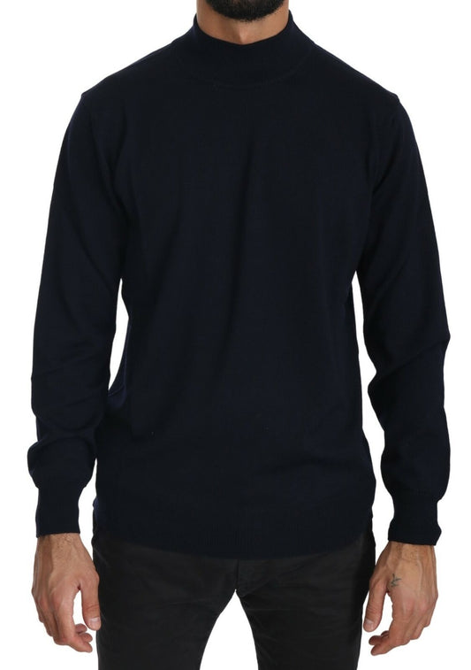 Elegant Dark Blue Pullover Sweater