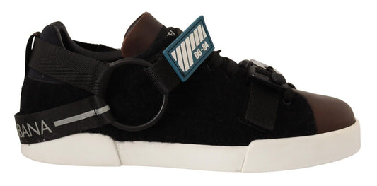 Elegant Shearling-Lined Leather Sneakers