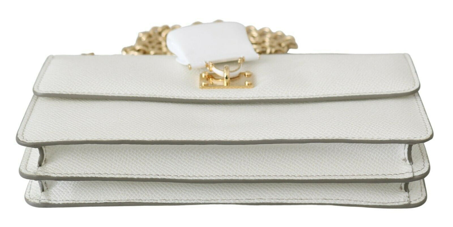 White Padlock Phone Purse Women Sicily Leather Bag
