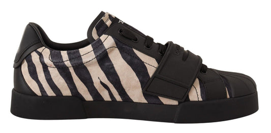 Zebra Inspired Suede Sneakers - Casual Luxury