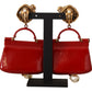 Enchanting Gold & Red Sicily Bag Earrings