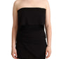 Elegant Black Viscose Mini Dress