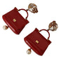 Enchanting Gold & Red Sicily Bag Earrings