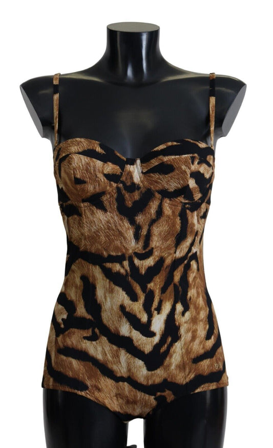 Elegant Leopard Print One-Piece Swimsuit
