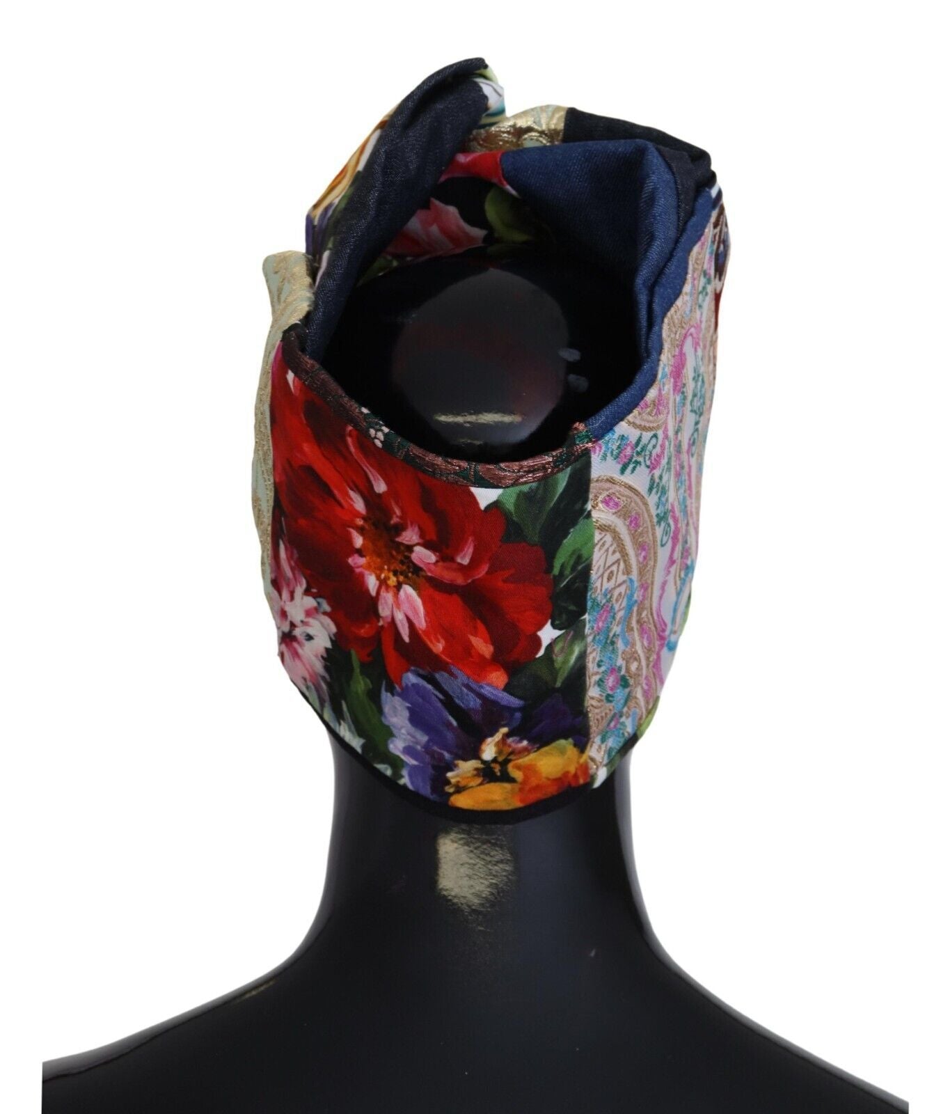 Multicolor Cotton-Blend Turban Hat