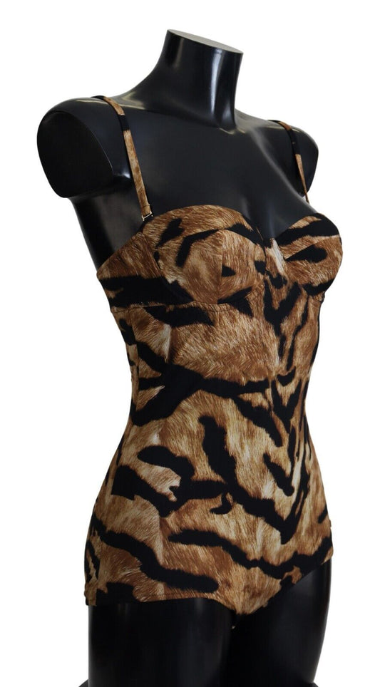 Elegant Leopard Print One-Piece Swimsuit