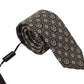 Elegant Silk Bow Tie in Black White Fantasy Print
