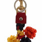 Chic Multicolor Raffia Leather Keychain